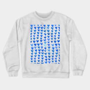 Brush stroke hearts - blue Crewneck Sweatshirt